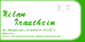 milan krautheim business card